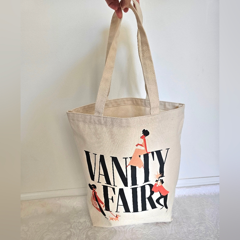 Vanity Fair Canvas Tote Bag with Artistic Design - New!